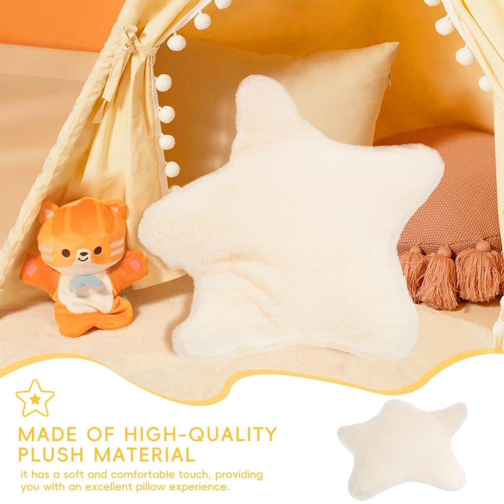 Nuolux Nap Pillow, Fluffy Body Pillow, Cute Star-Shaped, Stylish Girl's PP Cotton, 40x40cm, Lumbar Support, Interior Decor, Living Room, Office,