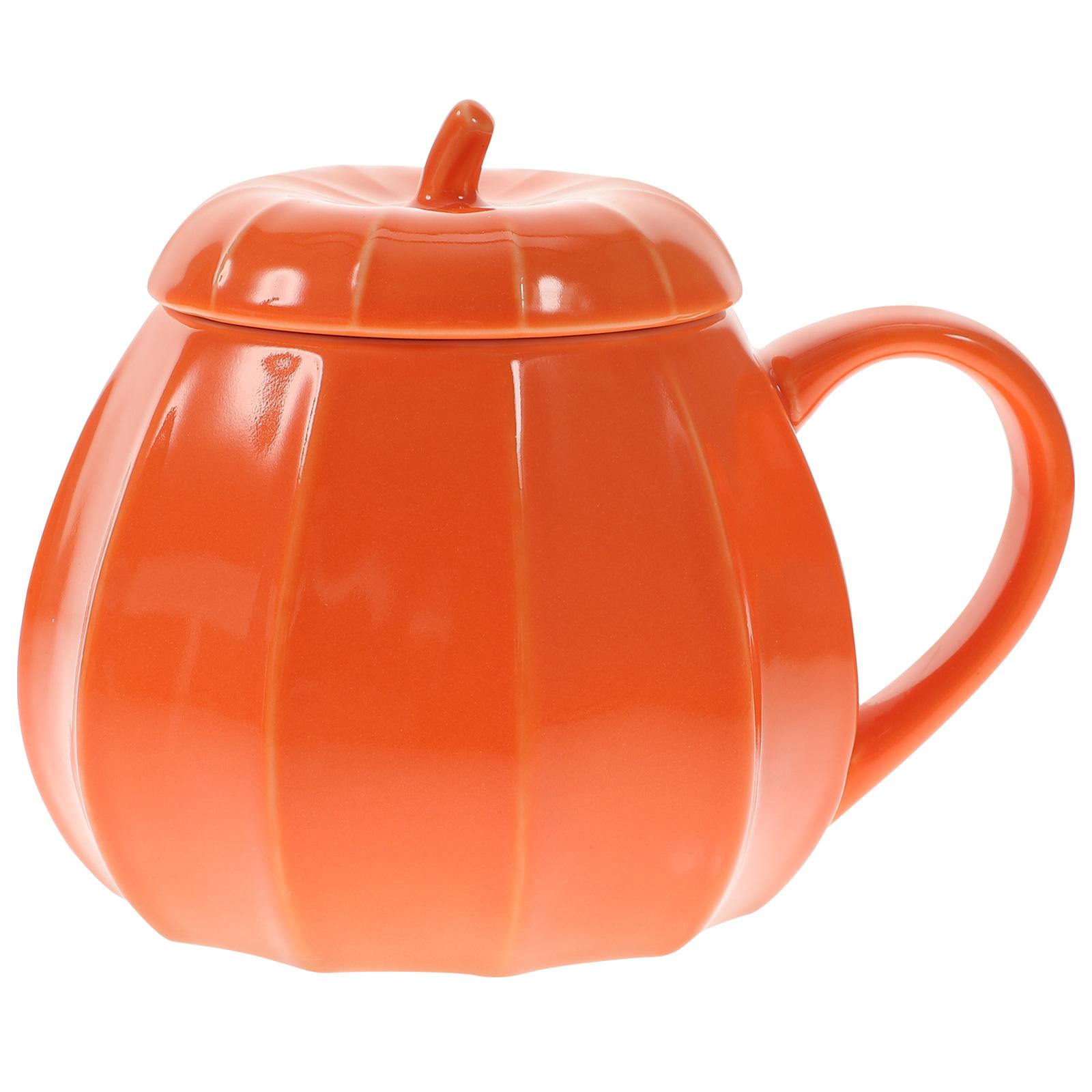 

Керамическая кружка для воды в форме тыквы, многоразовые дорожные чашки для кофе и эспрессо с крышками оранжевый