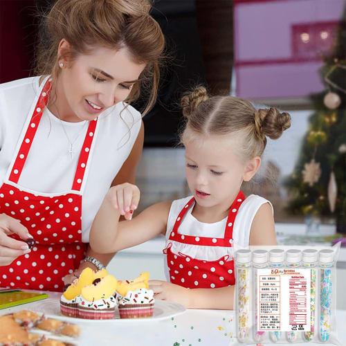 Set of 6 Colorful Sugars: Color Sprinkles, Chocolate Sprinkles, Confectionery Toppings, Cake Toppings, Ice Cream Toppings, Sugar, Cake Toppings, Bakin