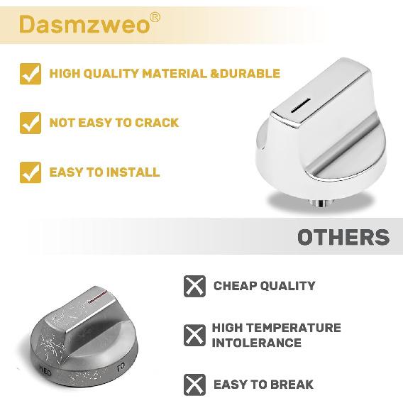 Upgraded 5pc W11517334 W11122869 Range Knob for Whirlpool OEM Gas Range Oven Knob W10850033 W11458842 Knob Fits Models WEG515S0FB0 WEG515S0FW0-WPL