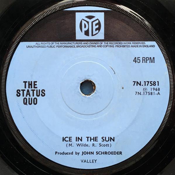 

7inch Record STATUS QUO Ice In The Sun 7N17581 Pye Records 1968 UK Rock Used