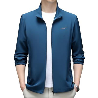 Sommer Neu Anti-UV Stretch Sonnenschutzjacke Herren Stehkragen Dünne Jacke Herren Freizeitjacke