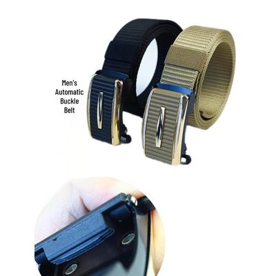 Men's Anti-Slip Automatic Buckle Canvas Nylon Leather Belt: Casual, Versatile, Sport & Outdoor.