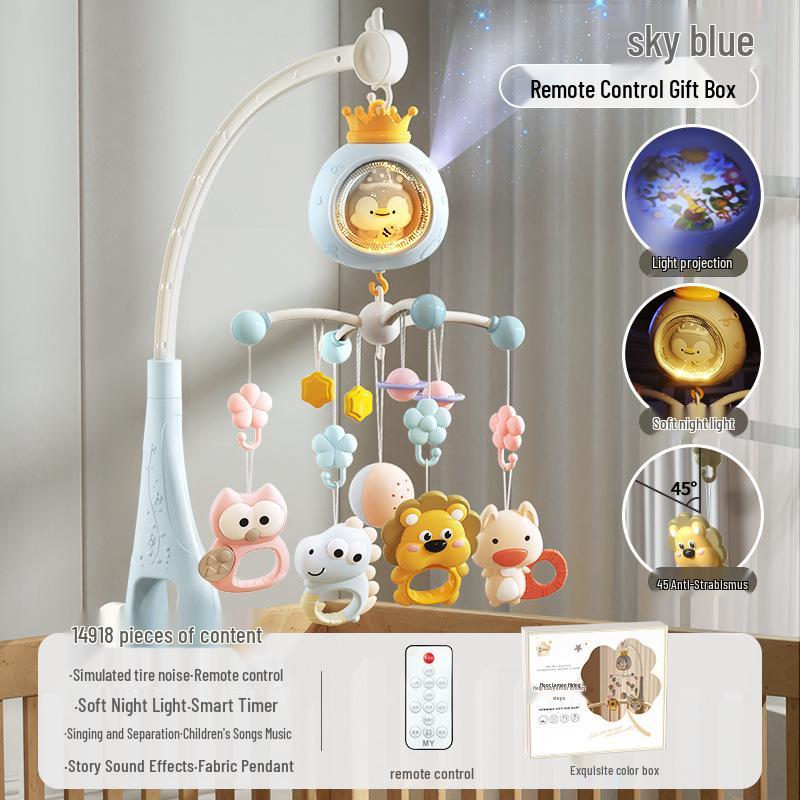 Rotating Baby Stroller Rattle: Musical Bedside Hanging Toy for Newborns