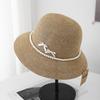 French Sunshade Bow Pearl Flat Top Straw Hat Sunshade Sunscreen Casual Fashion Versatile Beach Hat Women