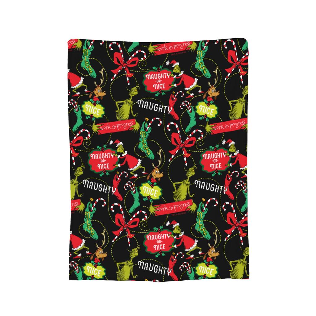 Christmas-S-Green-S-Grinch Blanket Fleece Textile Decor  Portable Warm Throw Blanket for Home Office Rug Piece