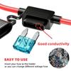 1/10 Stück Auto Inline Sicherungshalter 18AWG Kabelbaum 15AMP Mini Flachsicherung Adapter für 12V Kabel Trennschalter Fassung Feuchtigkeitsfest Spritzwassergeschützt