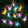 12 LED Solar Power Fibre Optic Butterfly Dragonfly String Light Garden Decor Outdoor String ARI