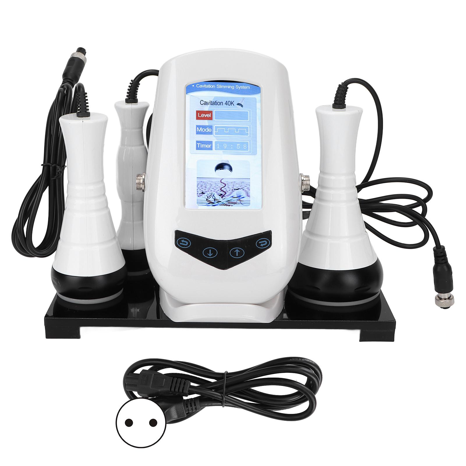 

40 кГц RF Кавитационный аппарат с 3 головками, сжигание жира, лифтинг лица, похудение, косметический инструмент EU Plug