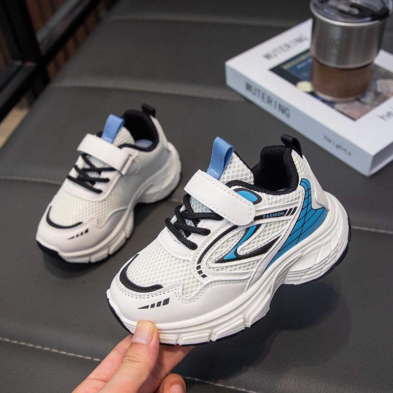 Kids Running Shoes Boys Girls Soft Sole Mesh Casual Sneakers With Hook Loop Closure