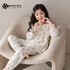 Girl's Breathable Floral Long Sleeve Pajama Set