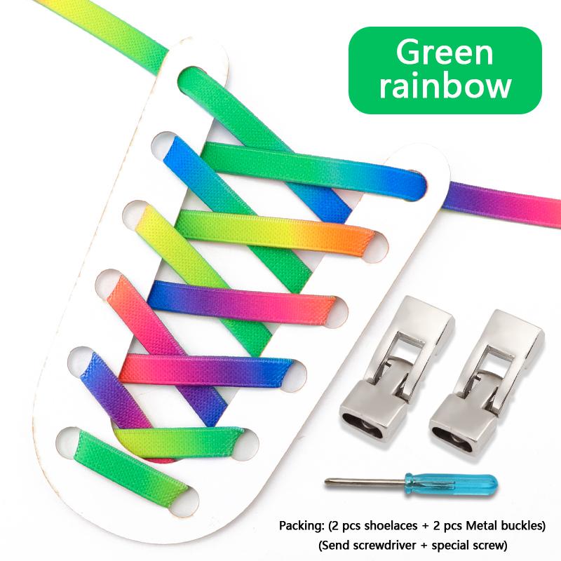Cross Lock Shoelaces Colorful Rainbow Elastic Flat Laces Without Ties Shoelace Sneakers No Tie Shoe Laces Kids Adult Shoestrings