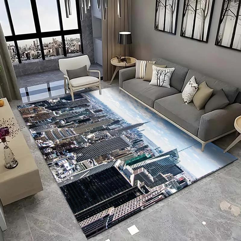 New York City Floor Mat Urban Landscape Rug Modern Cityscape Carpet for Living Room Bathroom Mat Doormat for Bedroom Home Decor
