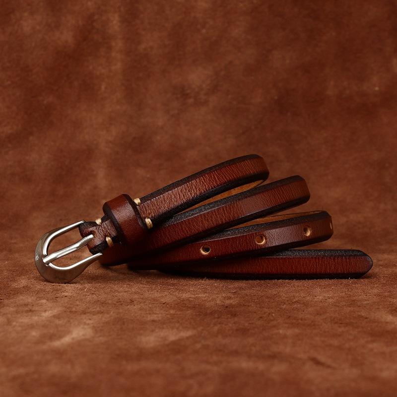 

Шкіряний ремінь шириною 1,4 см. Жіноча пряжка в стилі Ins, персоналізований ретро, ​​пояс із чистої коров’ячої шкіри, тонкий ремінь на талії 115cm