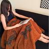 Retro Tiger Knitted Blanket Brown Bedspread Modern Orange Decorative For Sofa Throw Warm Living Room Bedding Home Decorations