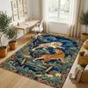 Tiger Dragon Theme Soft Crystal Velvet Rug Custom Name & Text Print Non Slip Floor Rug for Bedroom Living Room