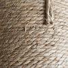 Natural Fiber Plant Containers Woven Seagrass Pot with Handle, Built-in Plastic Film Lining Eco-friendly Home Organizers Storage Basket, Rattan Flower