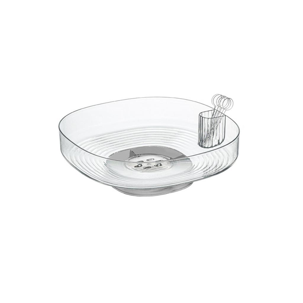 Spill-proof Fruit Tray With 6pcs Fruit Forks Multi-Purpose Dried Fruit Storage Container For Countertop