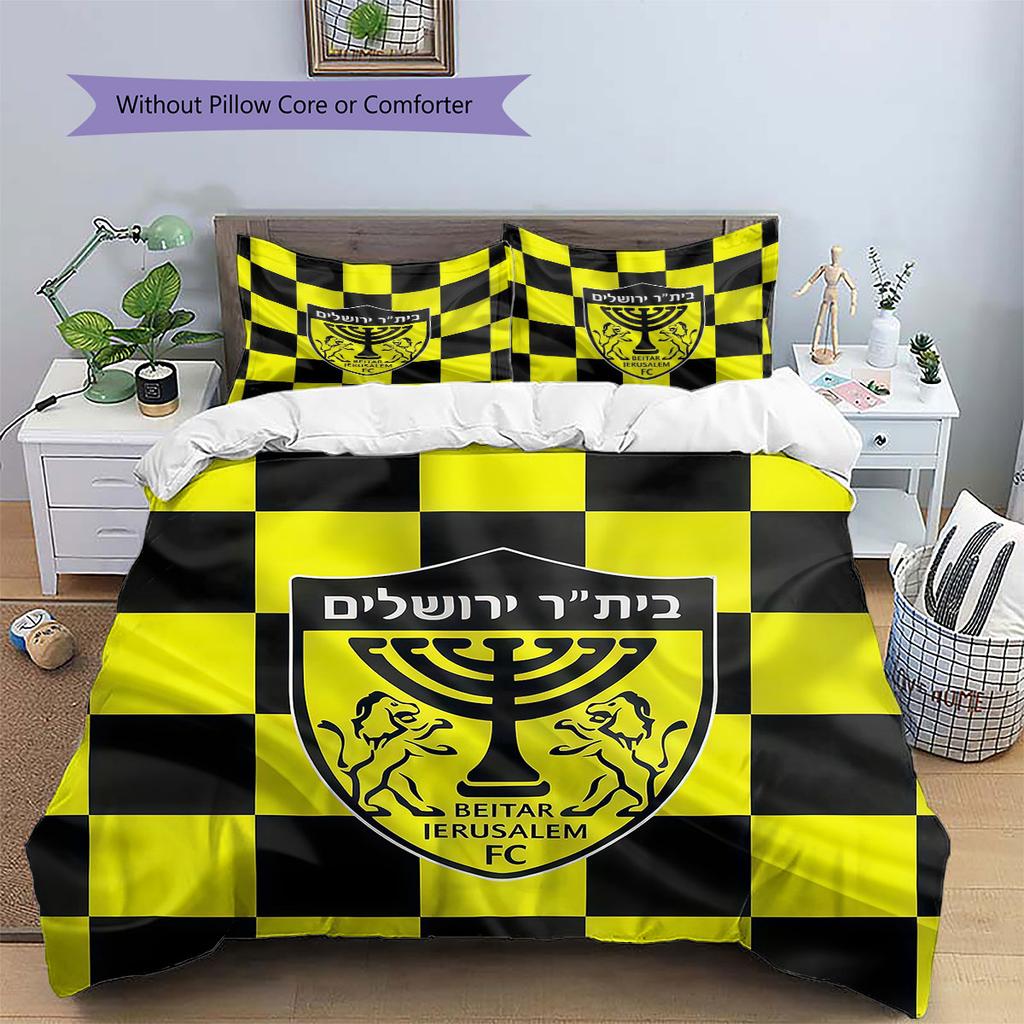 Beitar Jerusalem Pattern Bedding,Quilt Set Quilt Cover Pillowcase Home Birthday Gift(1 * Duvet Cover + 2 * Pillowcase, Without Core)