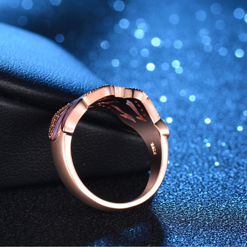 Creative Epoxy Diamond Cherry Blossom Ring, Fashion Personality Jewelry