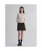 8SECONDS Ribbed Cut-Out Long Sleeve T-Shirt Beige