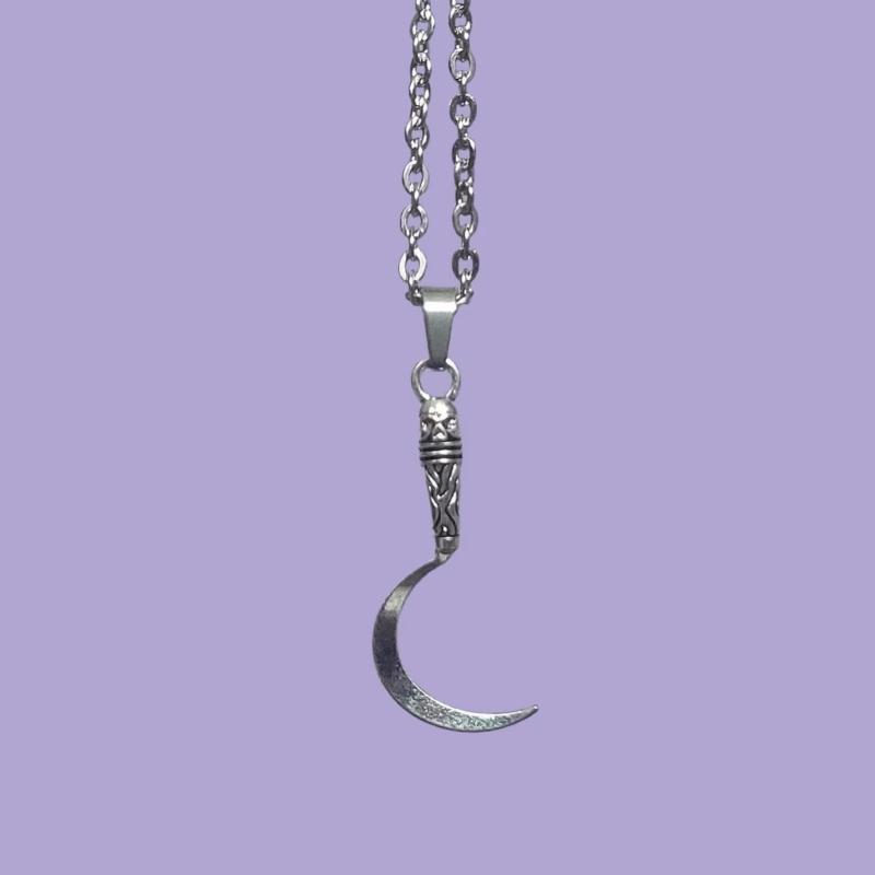 Gothic Neck Jewelry Pendant Necklace Scythe Necklace Adjustable Length Necklace Unisex Jewelry for Party Everyday Wear