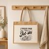 Sac Cabas Jute avec Poche J’peux pas j’ai Jet-ski J'peux pas minimaliste | Toile de Jute et Coton 21 L Fond Plat Anses 65 cm