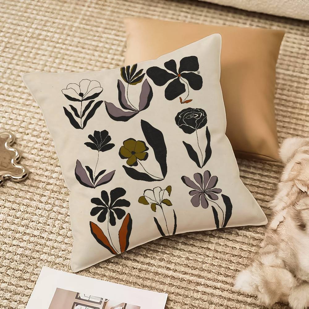 

Декоративная наволочка с ботаническим принтом Защита от пылевых клещей Невидимая молния Диван-кровать 12x12Inch