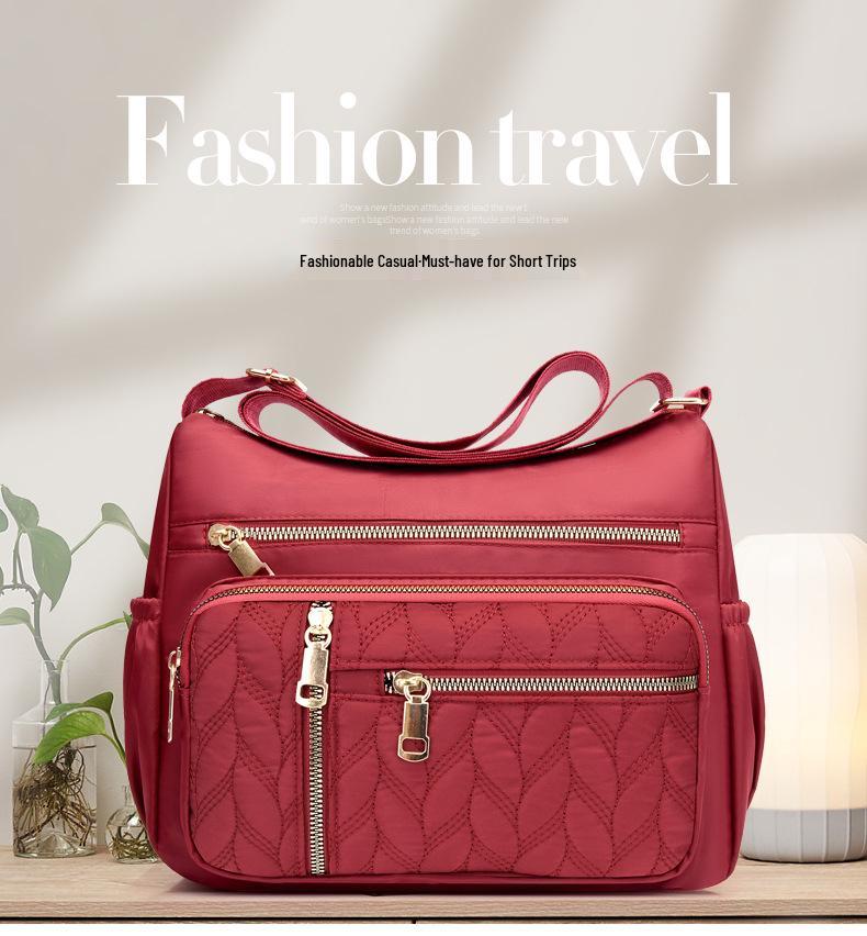 Damen Single Shoulder Crossbody Tasche - Große Kapazität Nylon Canvas mit Mehreren Fächern für Mütter