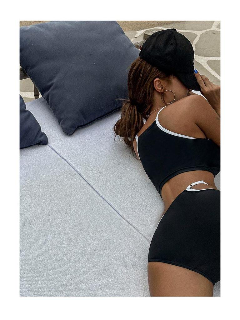 2023 High Waist Tummy Control Cutout Bikini: Push-up, Solid Color, Vacation-Ready Swimsuit for Women