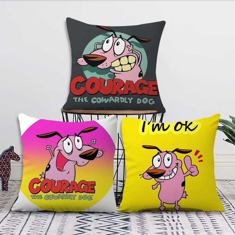 Cartoon C-C-ourage The C-Cowardly Dog Decoration Room Home Sofa Living Office Car Nordic Simplicity Pillow Cover