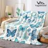 Colorful Butterflies Flowers Flannel Blanket Warm Soft Halloween Christmas All-Season Couch Decorative Cozy Warm Gift