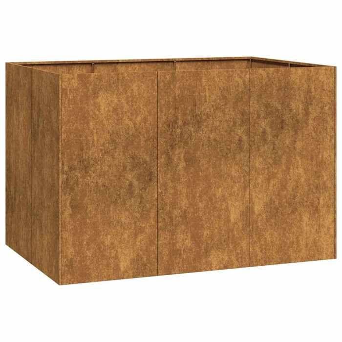 VidaXL Jardinière rouillé 120x80x80 cm acier inoxydable, pot de fleurs, support de plantes, lit surélevé, support de 860793