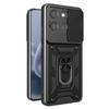 For Motorola Moto G86 Power 5G Case with Slide Camera Lid PC+TPU Kickstand Phone Cover