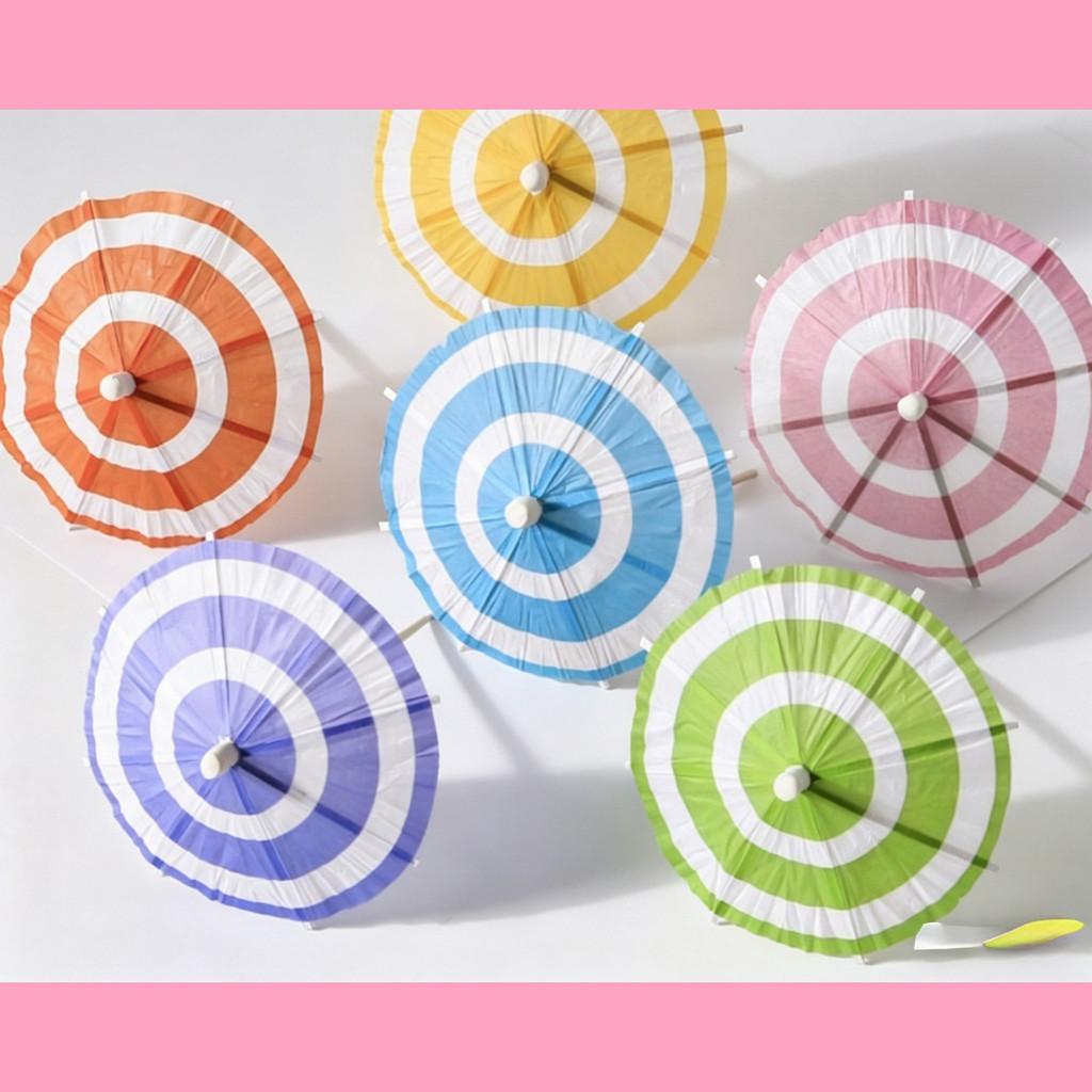 Hawaiian Tissue Paper Umbrella Fruit Stick Swizzles For Party Table Centerpieces