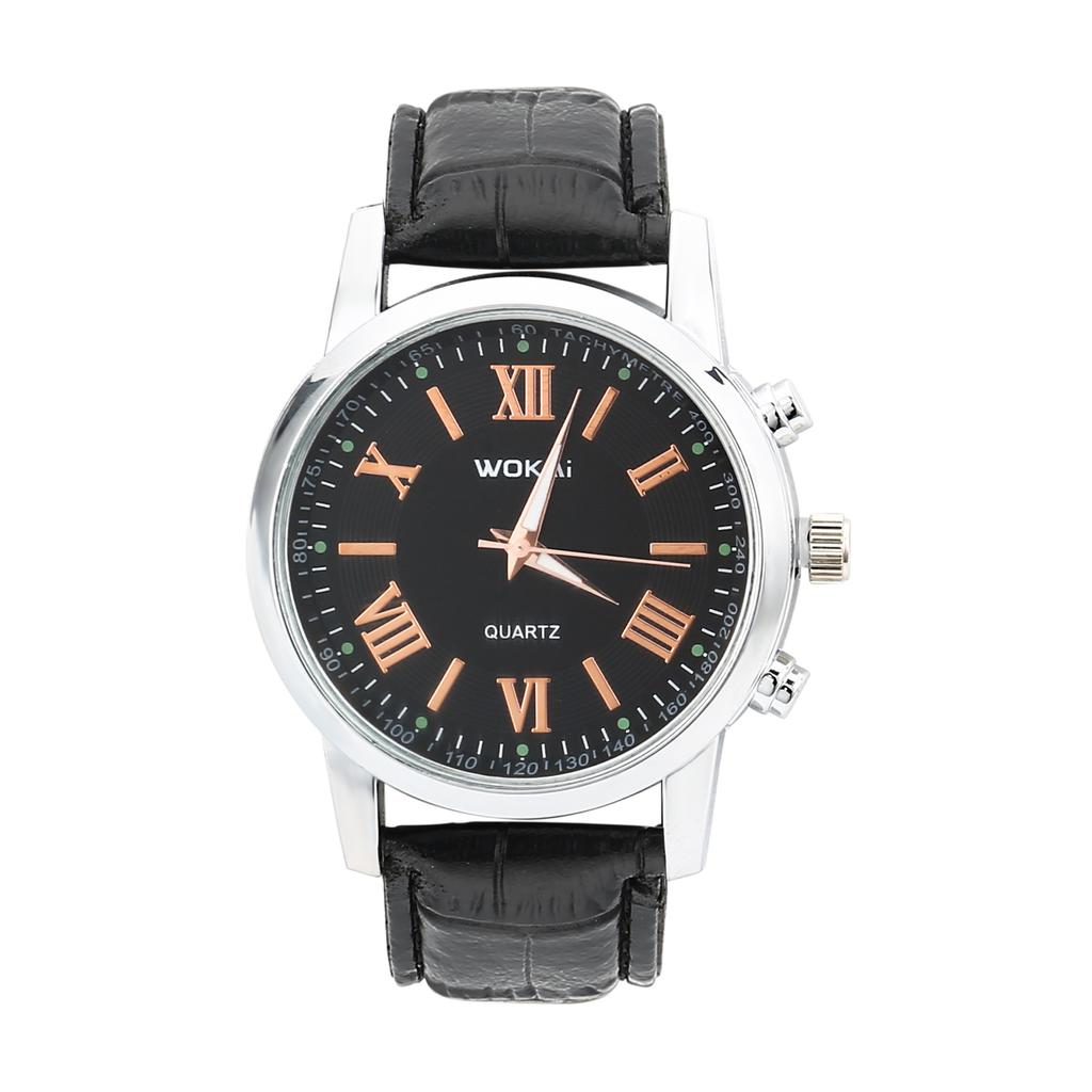 Business Quartz Sports Mens Watch PU Leather Strap Analog Digital Display Date Function Business Sport Watch