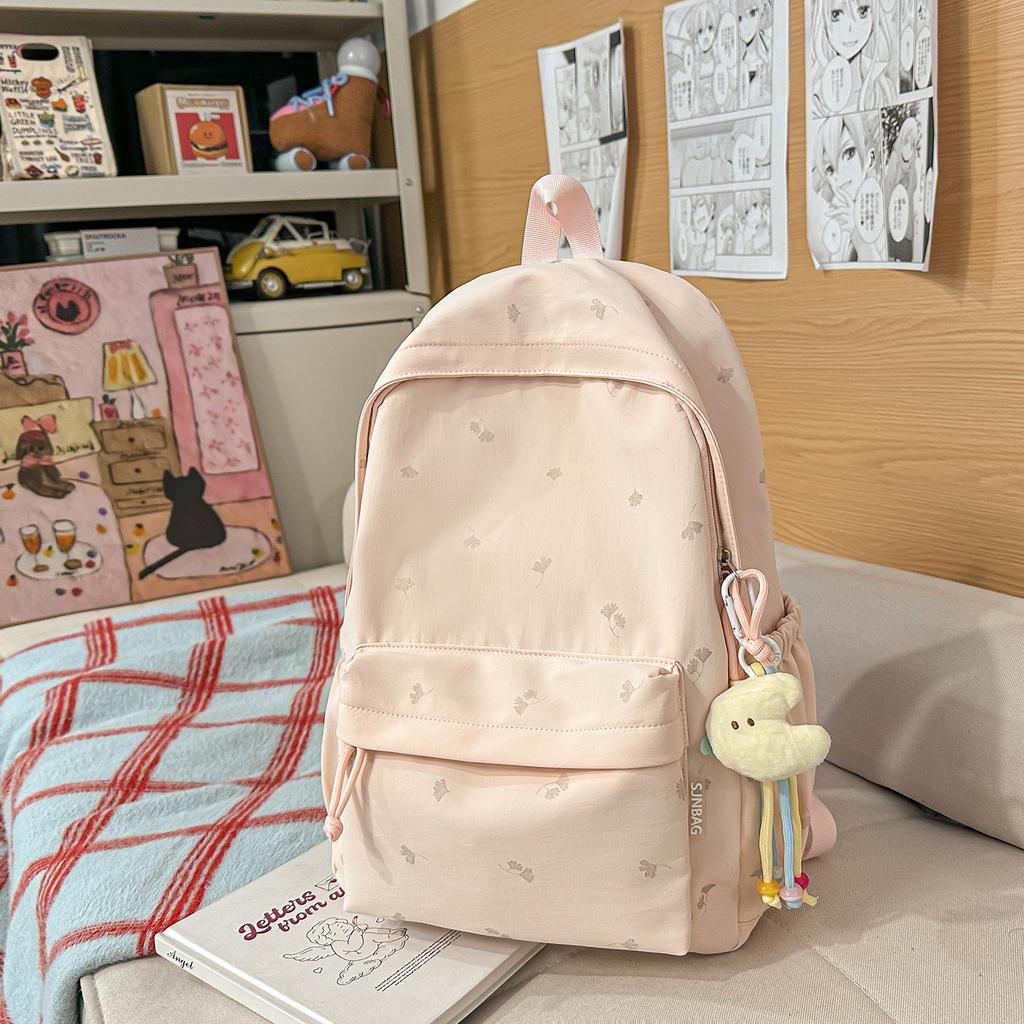 Schoolbag Korean Gentle Wind Backpack Large Capacity Simple Junior High School Campus Class Commuter Leisure Student Backpack