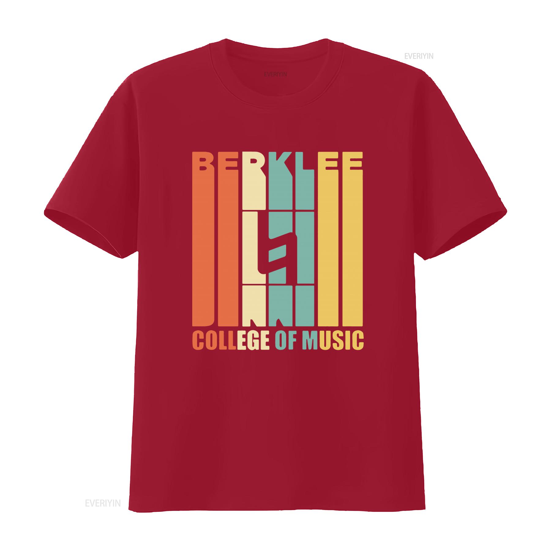 

Berklee College Of Music Colorful Print T Shirt for Lovers vintage Washed Casual streetwear Versatile Breathable fashion S