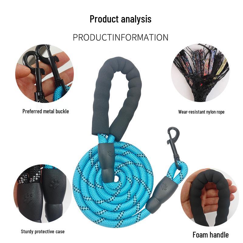 Langlebige reflektierende Nylon-Hundeleine - Explosionsgeschützt, Verschleißfest, Nachtsicher