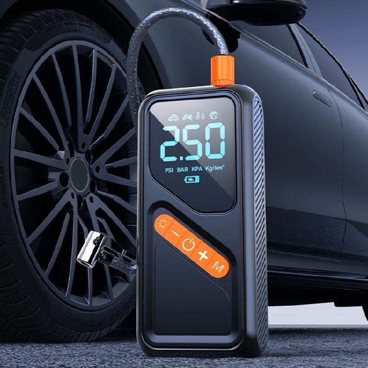 Rechargeable Air Pumps with Digital Display & Build  In Emergency Light Electric Tire Inflator for Car Tires & Sports Gear