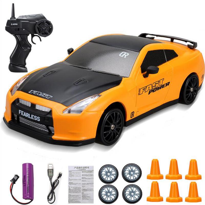 1/24 High Speed RC Drift Vehicle Cars Replaceable Tire 4WD GTR Competition Race Car Model Remote Control Racing Car Boy Toy Gift