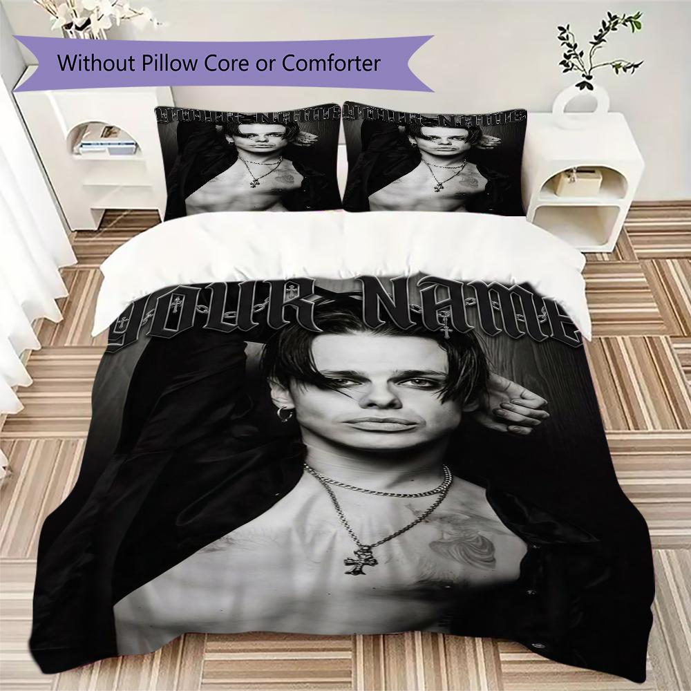 Custom Name Yungblud Pattern Bedding,Quilt Set Quilt Cover Pillowcase Home Birthday Gift(1 * Duvet Cover + 2 * Pillowcase, Without Core)_lx