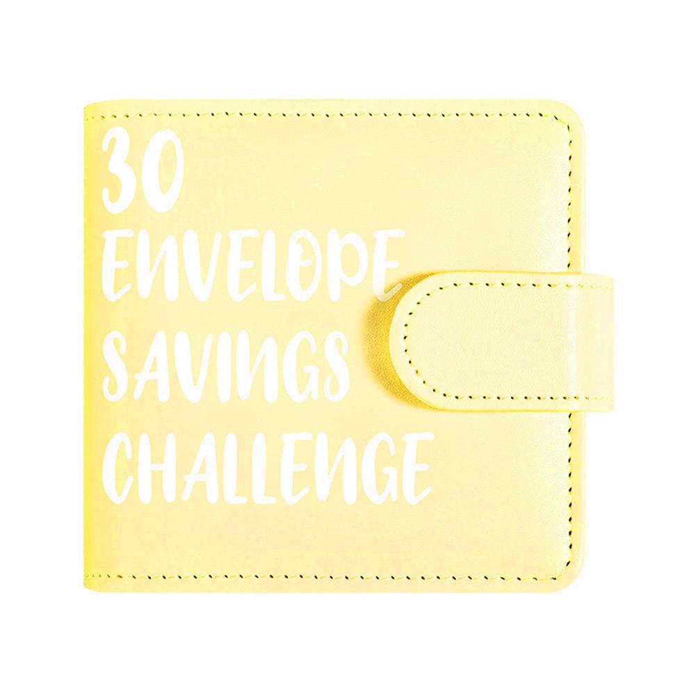 30 Envelope Savings Challenge Binder PU Leather Budget Book for Savings Challenge Waterproof Reusable