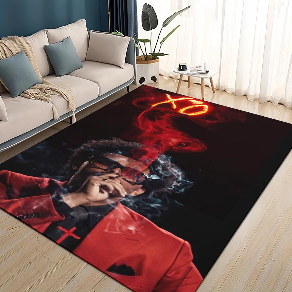 3D The Weeknd X.O R&B Singer Carpet Rug for Living Room Bedroom Home Sofa Decoration,kids Play Non-slip Floor Mat Christmas Gift