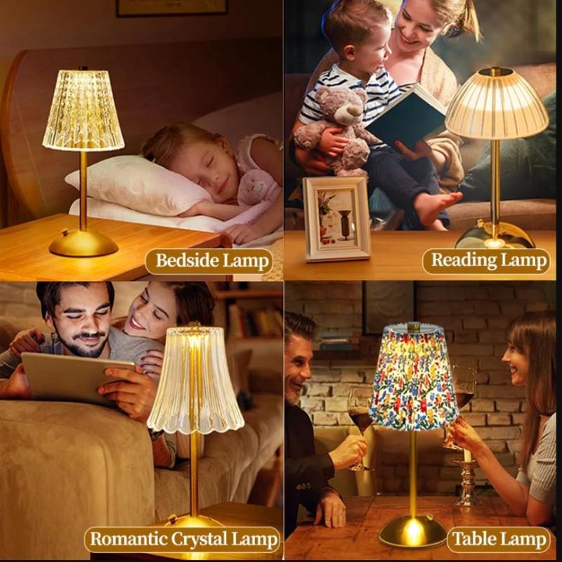 Rechargeable Desk Lamp With LED Aesthetic Design And 3 Color Light Modes For Bedrooms