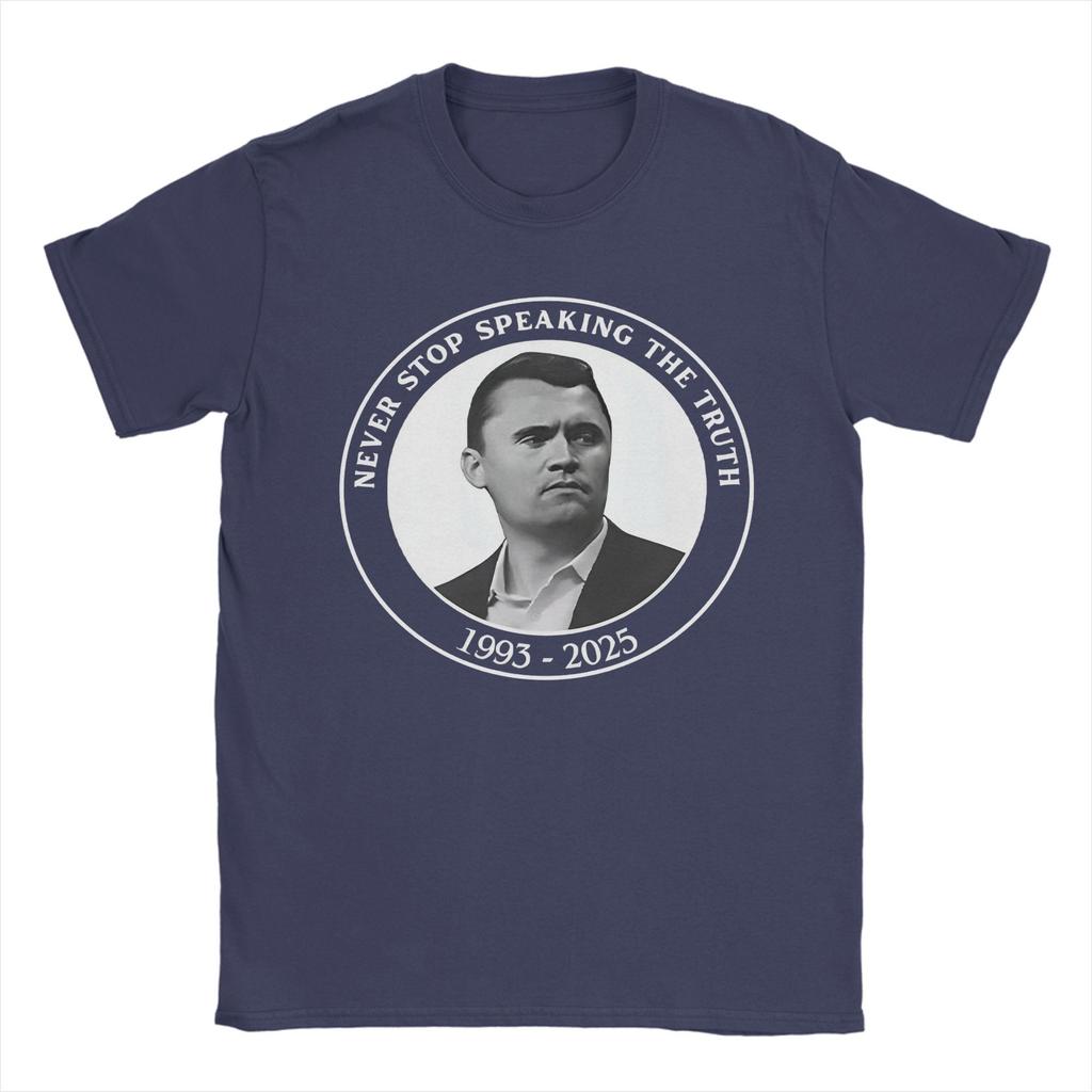 Men's T-Shirt Charlie Kirk Funny Pure Cotton Tees Short Sleeve  T Shirt Round Neck Clothes Graphic