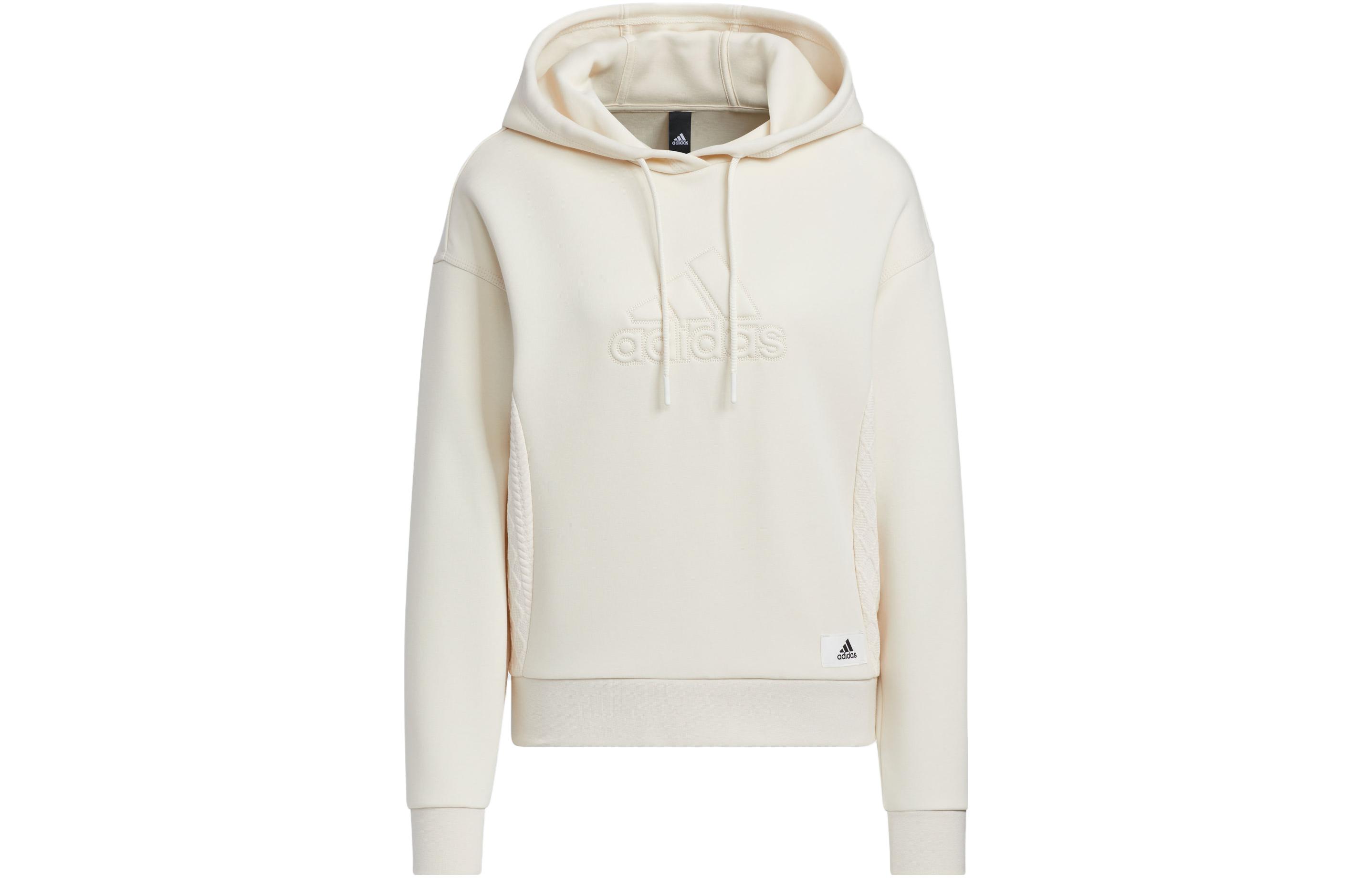 adidas Women s Lounge Hooded Sweatshirt White IP0756 L
