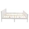 Lit double - MUVOE - 140 x 200 cm - Bois massif - Blanc - 2 places