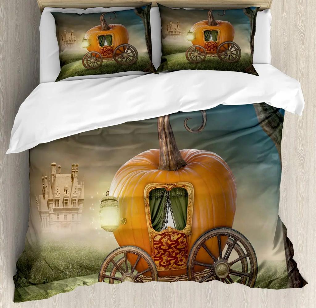 Fantasy Märchen Weiche Bettbezug-Set, Mädchen Flügel plus Schmetterlinge Kleiner Kobold Elf Wald Bettwäsche Set Wodlplus Warmer Deckenbezug Königin