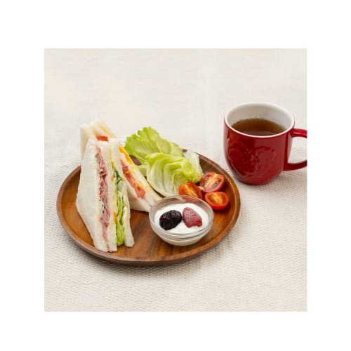 Emery Shokai Wooden Lunch Plate, Round, Approx. 23cm L X 23cm W X 2.5cm H